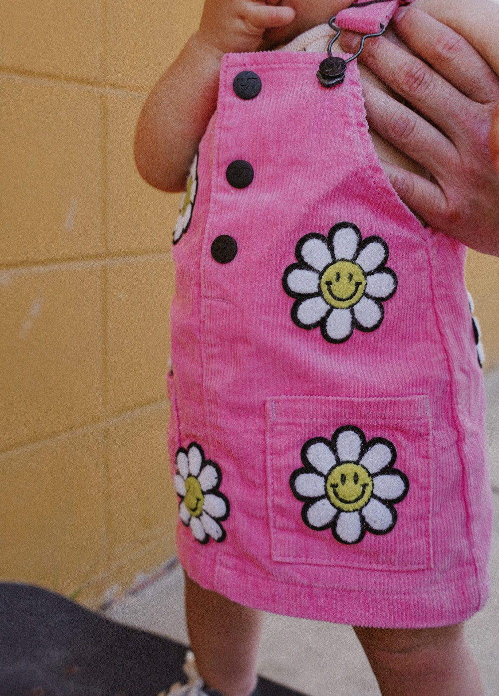 Little Bloomer Pink Corduroy Dress - Image 6