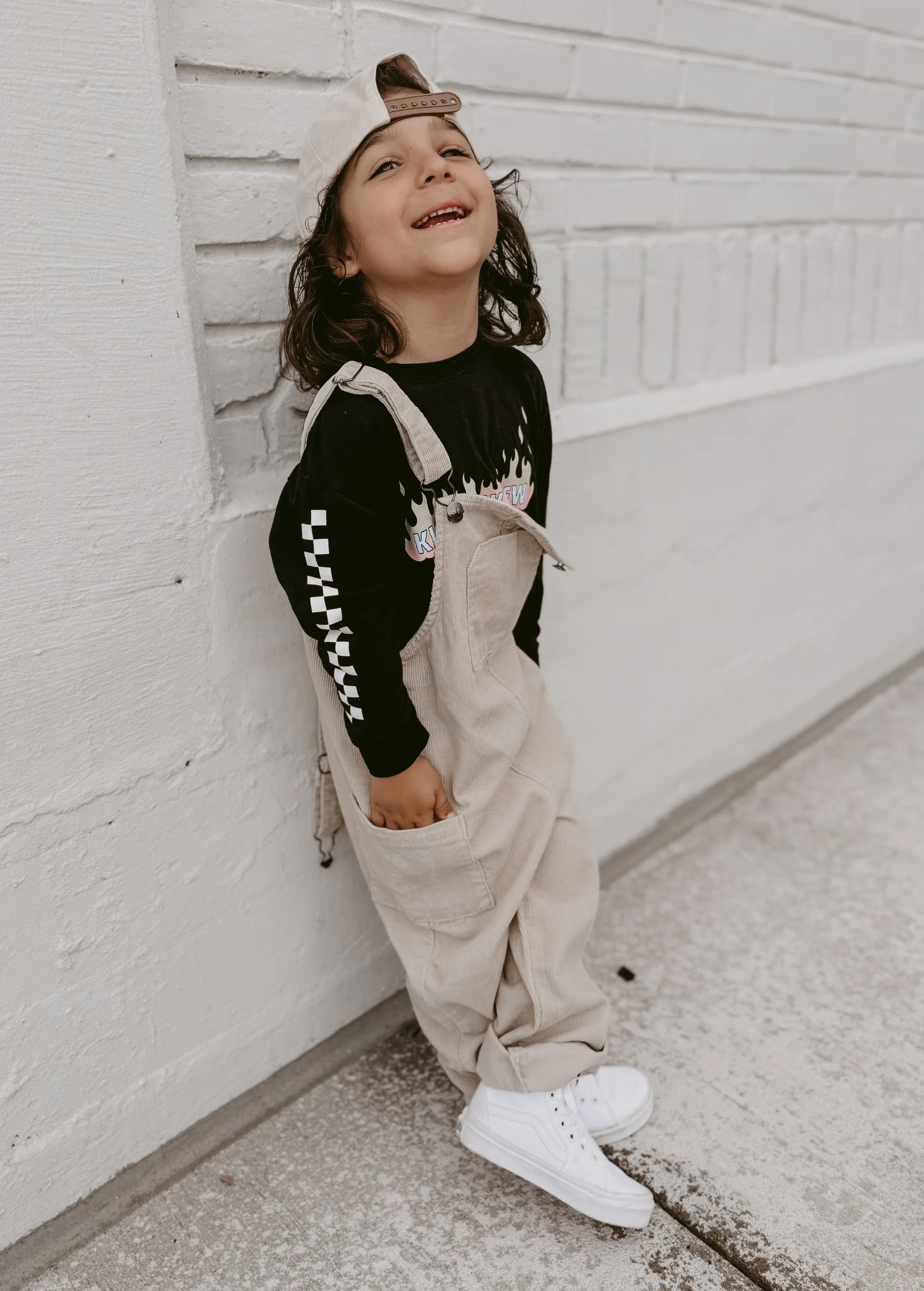 Cream Corduroy Overalls - Image 4